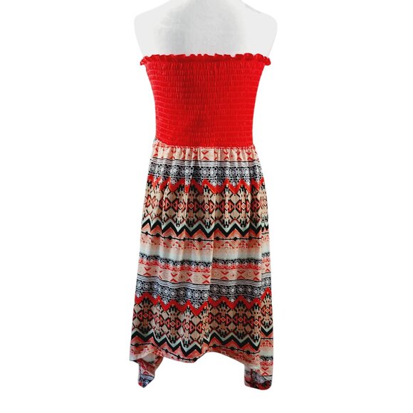 Bobby Brooks Plus Size 1X Dress, Tube Top Style W/ Asymmetrical Bottom, Vibrant - Picture 4 of 12